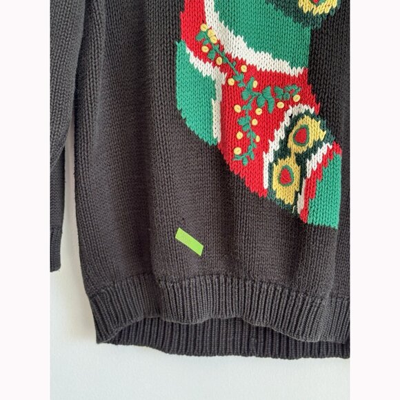 Vtg The Eagles Eye Women’s Christmas Sweater Size XL Christmas Stocking & Bear - Picture 6 of 9